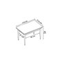 Hanah Home Mesa de Comedor Rewa - Mármol Negro y Dorado